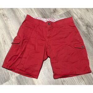 Lee Sinfully Soft Cargo‎ Shorts Pockets Red Casual Everyday Size 12